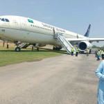 Saudi Airliner’s Landing Gear Catches Fire During Touchdown at Peshawar Airport